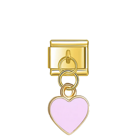 Charm doré COEUR ROSE PLAT