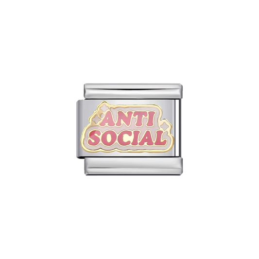 Charm argenté ANTI SOCIAL