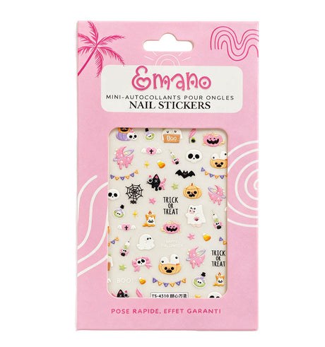 Stickers Ongles Candy Boo Halloween EMANO avec fantômes et citrouilles pastel