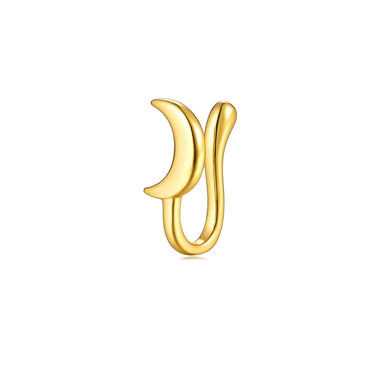 Faux piercing lune doré en argent 925 – bijou sans perçage nez et oreille Emano Nouvelle-Calédonie.