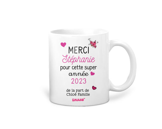 Une tasse de reconnaissance personnalisée. ✨ Offrez un Mug Emano unique pour remercier un maître ou une maîtresse exceptionnel(le). 🎓💖 #EmanoMerci #CadeauPersonnalisé #Reconnaissance