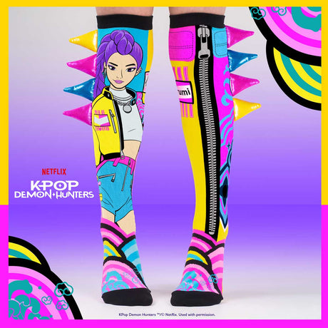 Chaussettes KPop Demon Hunters Rumi colorées avec détails 3D