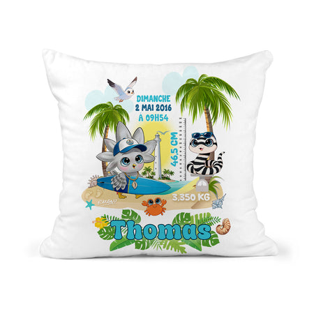 Coussin de naissance personnalisé Titou le Cagou – EMANO