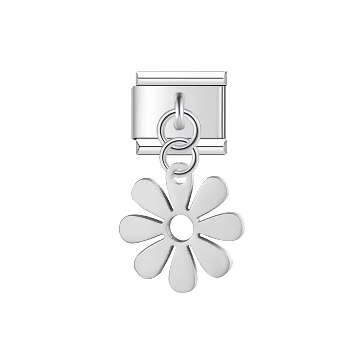 Charm argenté Daisy Bloom en forme de marguerite – bijou tendance Emano.