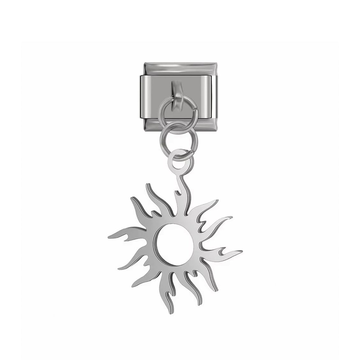 Charm Italien Silver Sun – soleil argenté ajouré | bijou fantaisie Emano Nouvelle-Calédonie.