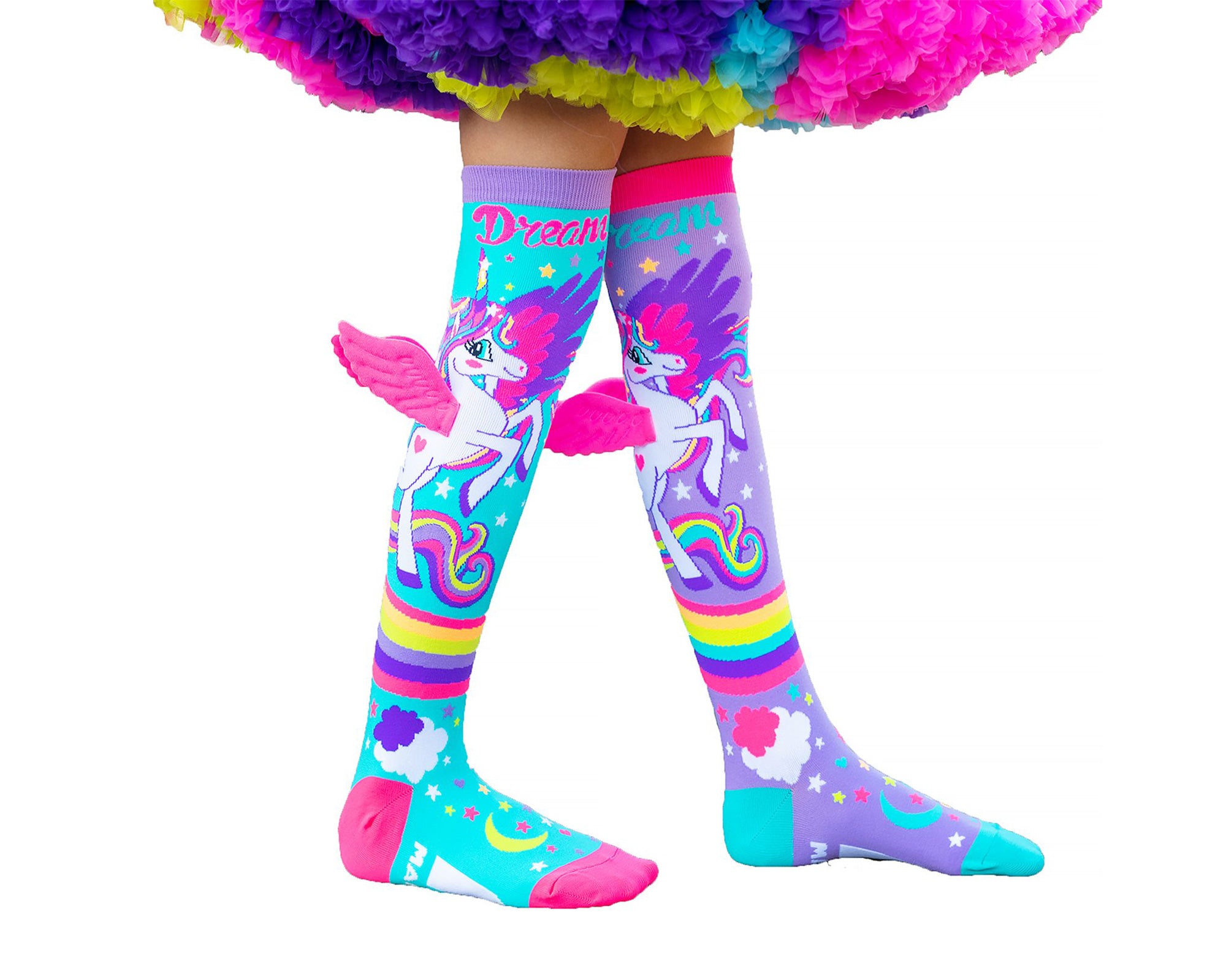 Les chaussettes pour enfants et adultes Mini Pony sont un favori instantané (ailes roses et beaucoup d'amour inclus). 