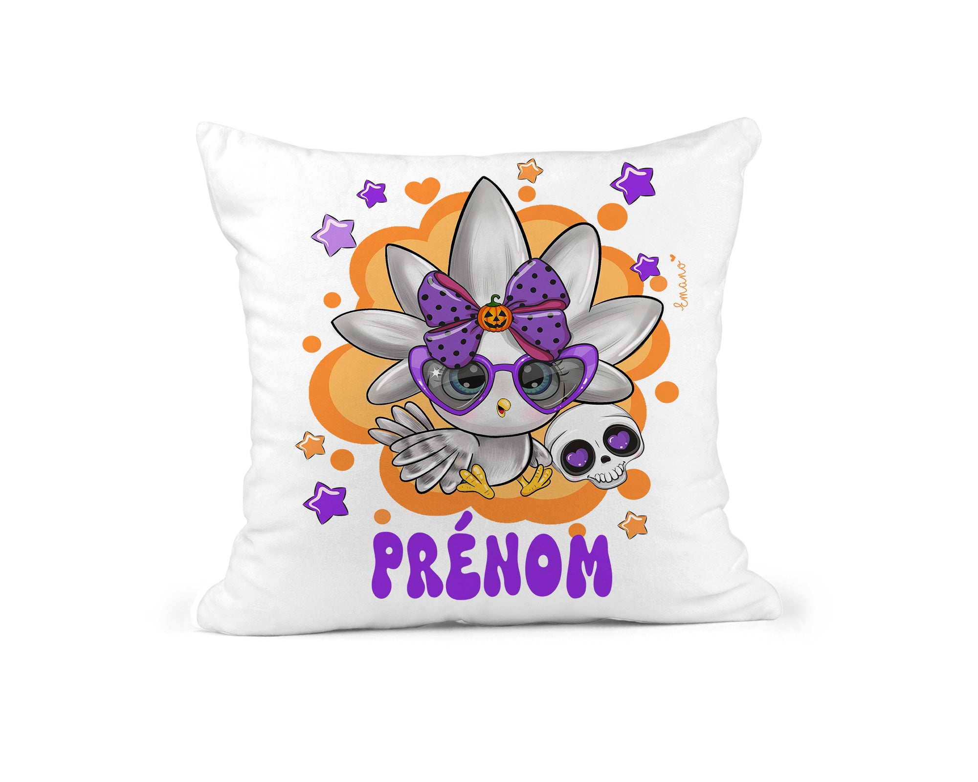 Coussin d'Halloween Personnalisé avec une Cagounette : Une Personnalisation Magique.