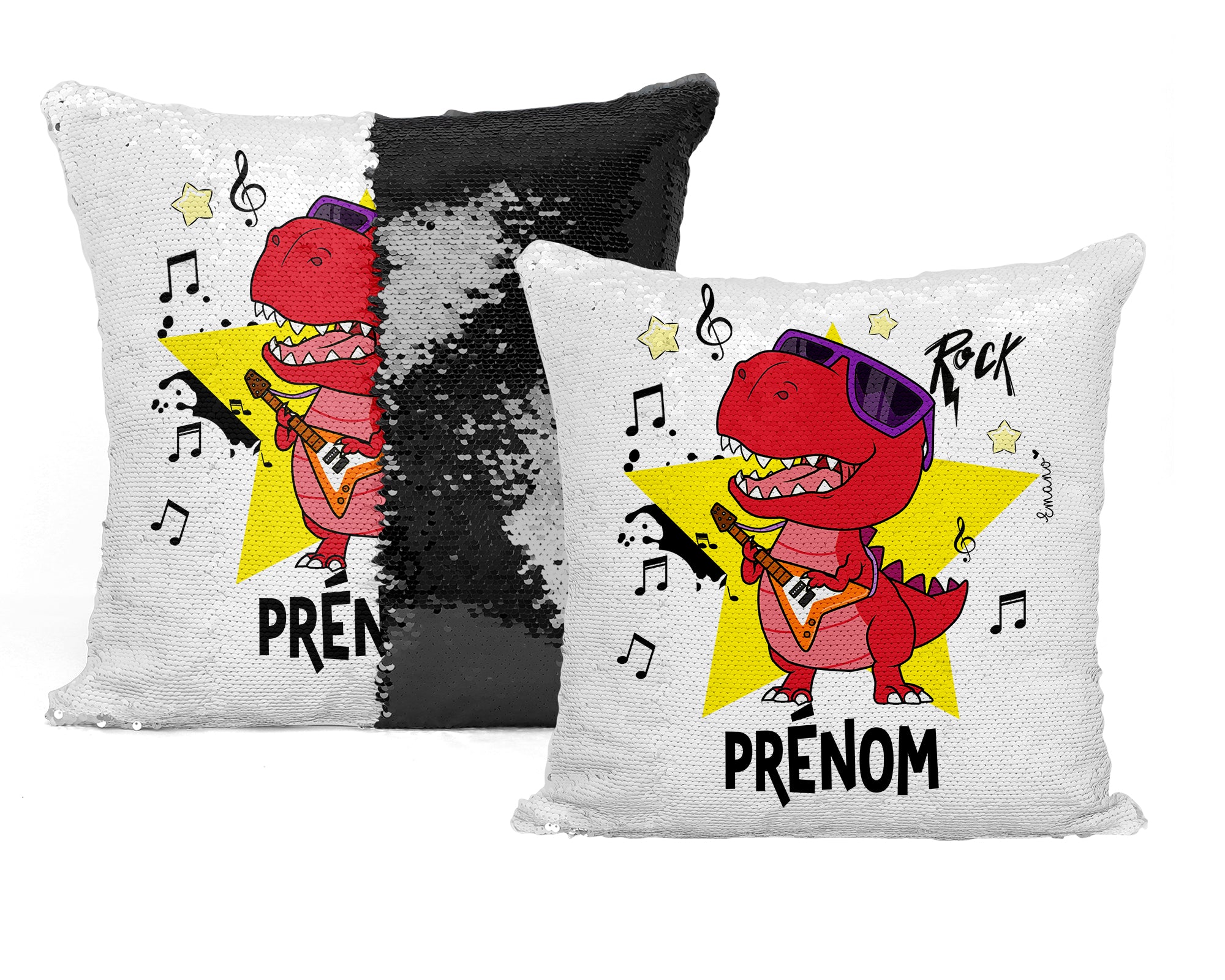 Coussin Dinosaure Musicien Personnalisé : Groove Personnalisé