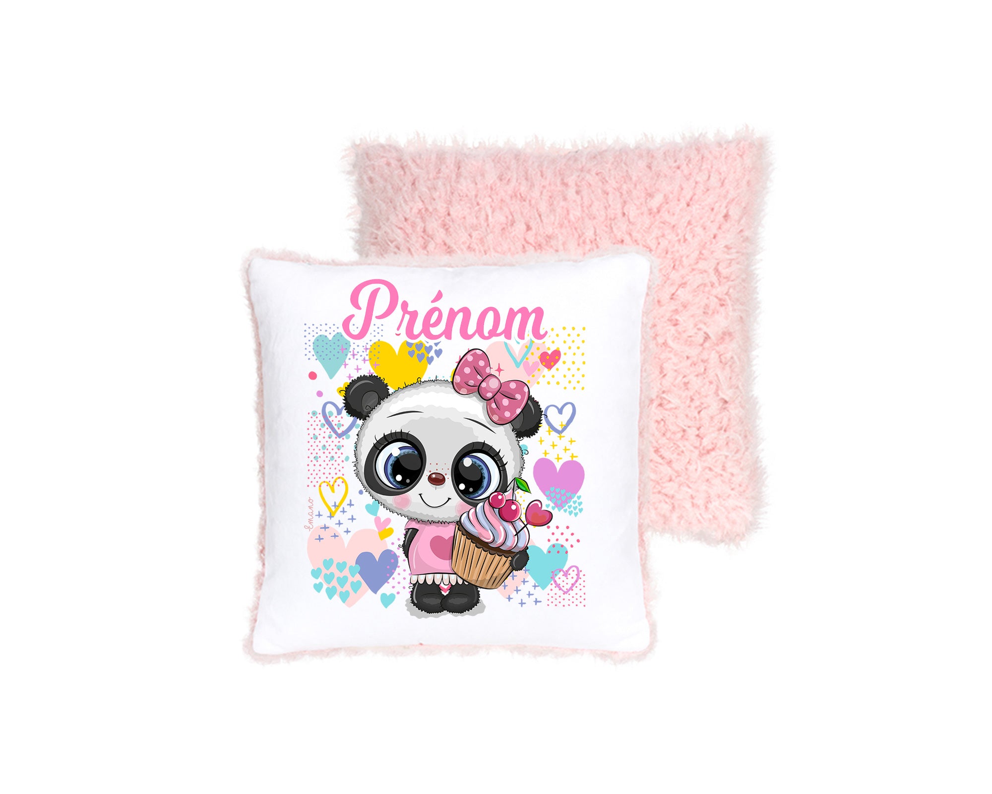 Coussin Panda Cupcake : Douceur Personnalisée.