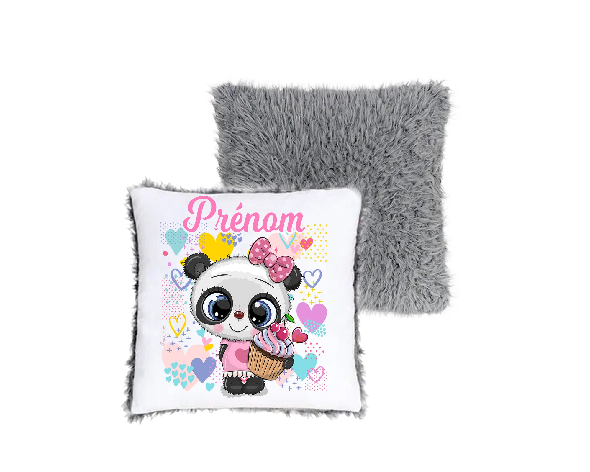 Coussin Panda Cupcake : Douceur Personnalisée.