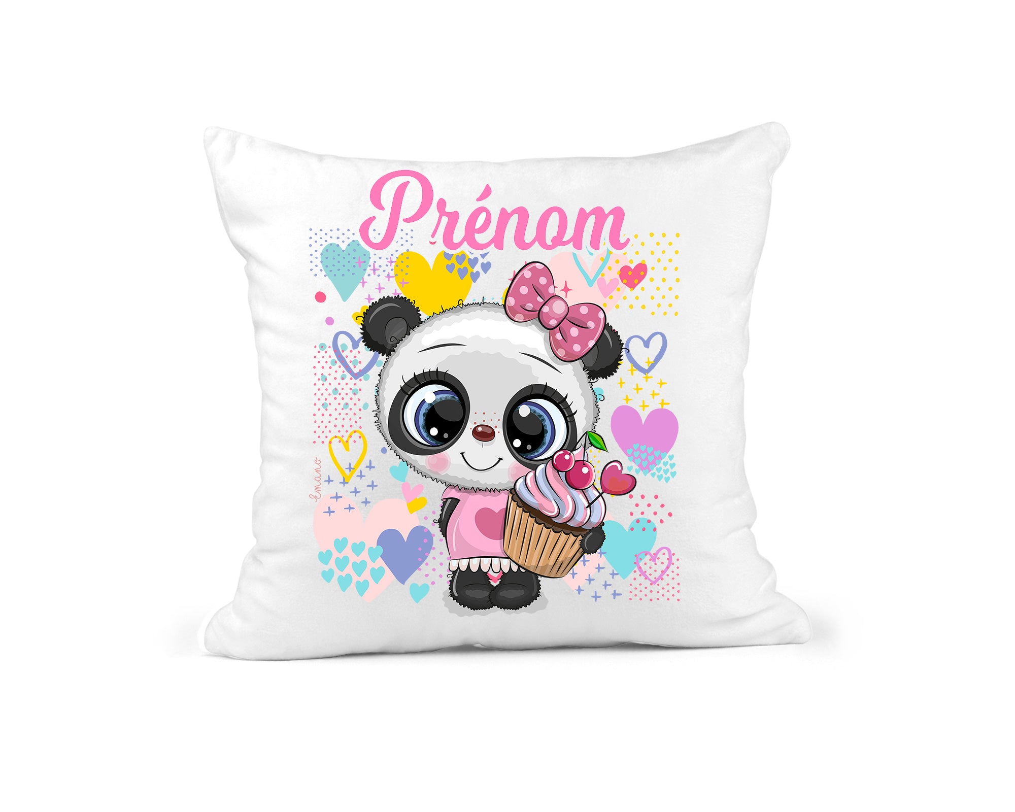 Coussin Panda Cupcake : Douceur Personnalisée.