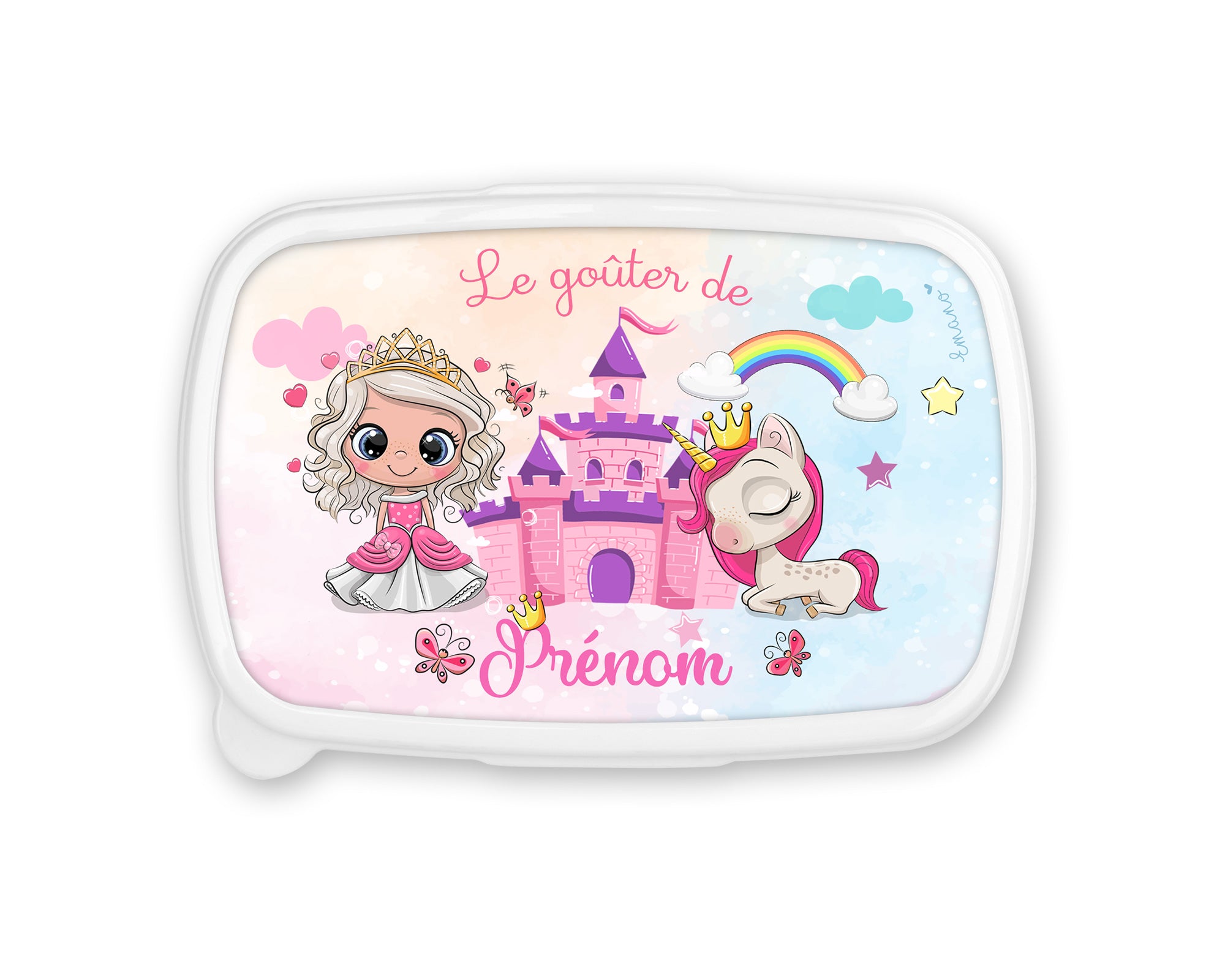 Boîte à Goûter Licorne Personnalisée : Magie dans Chaque Bouchée. Fini les gâteaux écrasés avec notre princesse licorne !
