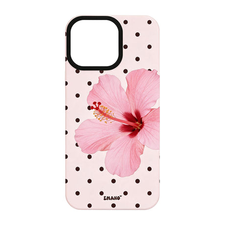 MOOD Pink Hibiscus EMANO – plaque magnétique interchangeable rose à fleur d’hibiscus pour coque iPhone
