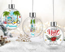 Une décoration de Noël personnalisée avec le prénom de votre choix, ornée de motifs festifs pour illuminer votre sapin et votre maison.