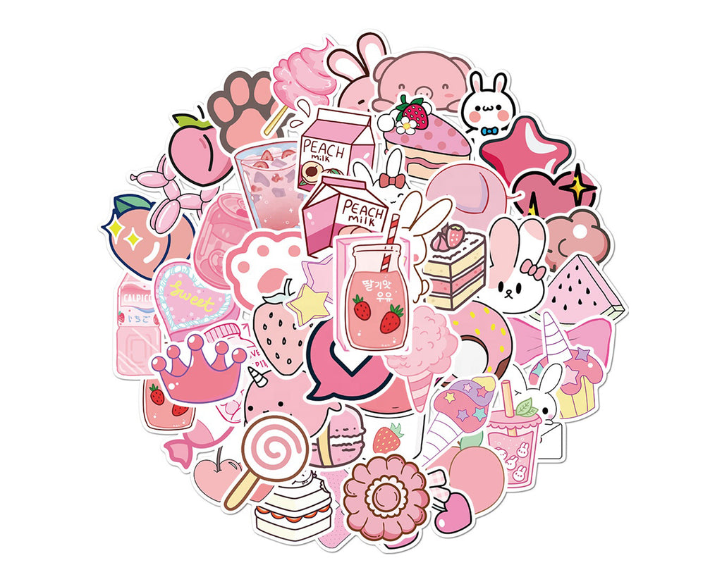 Lots de 50 stickers kawaii