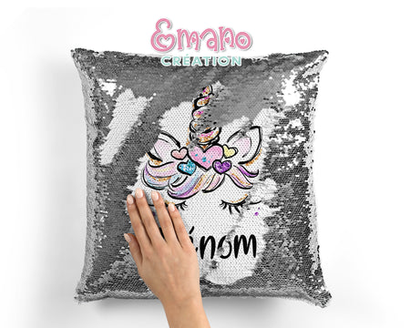 Coussin Licorne en Sequin : Magie au Toucher.