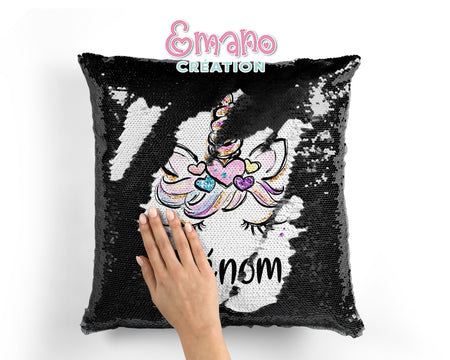 Coussin Licorne en Sequin : Magie au Toucher.