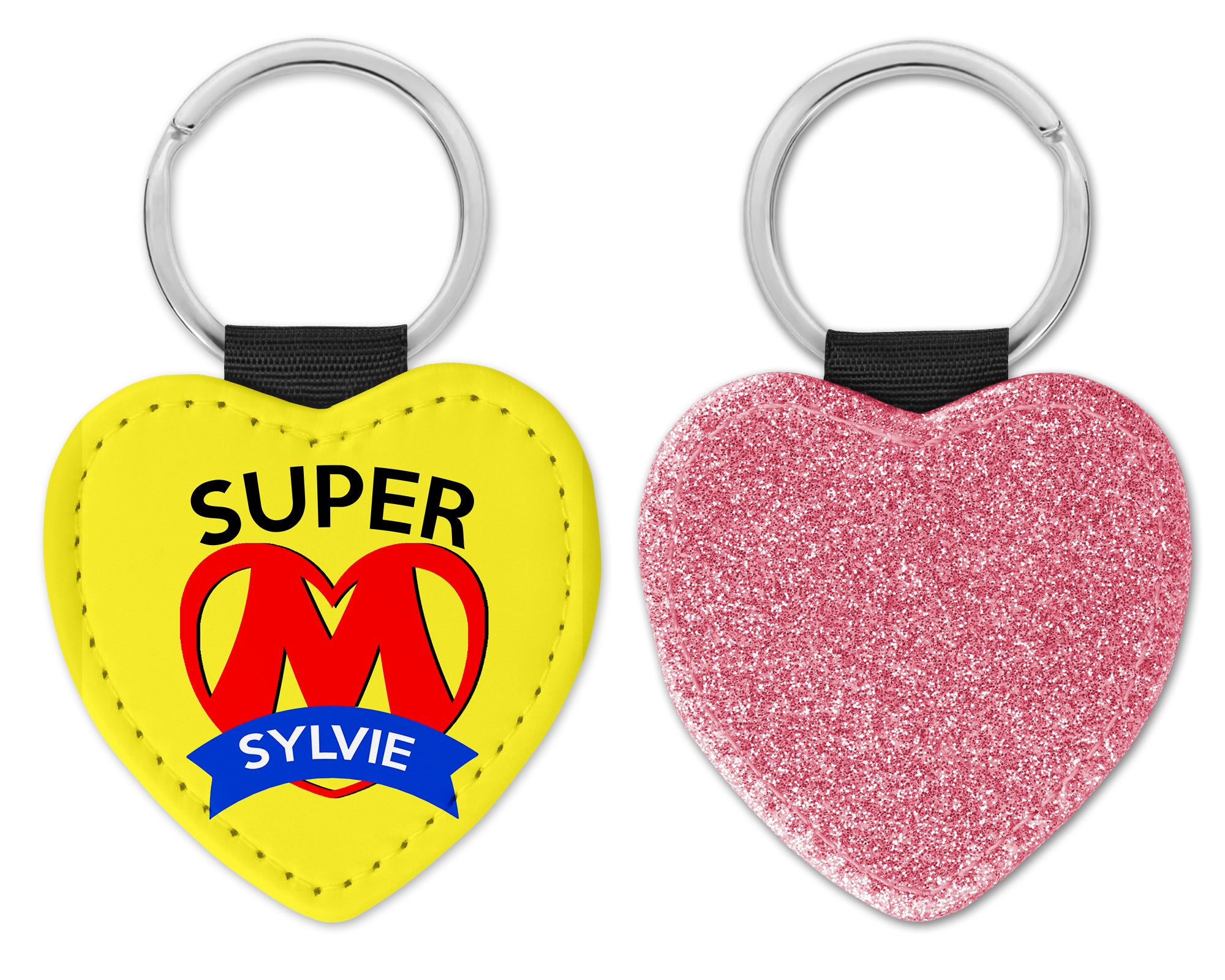 Porte clés simili cuir personnalisable Super maman