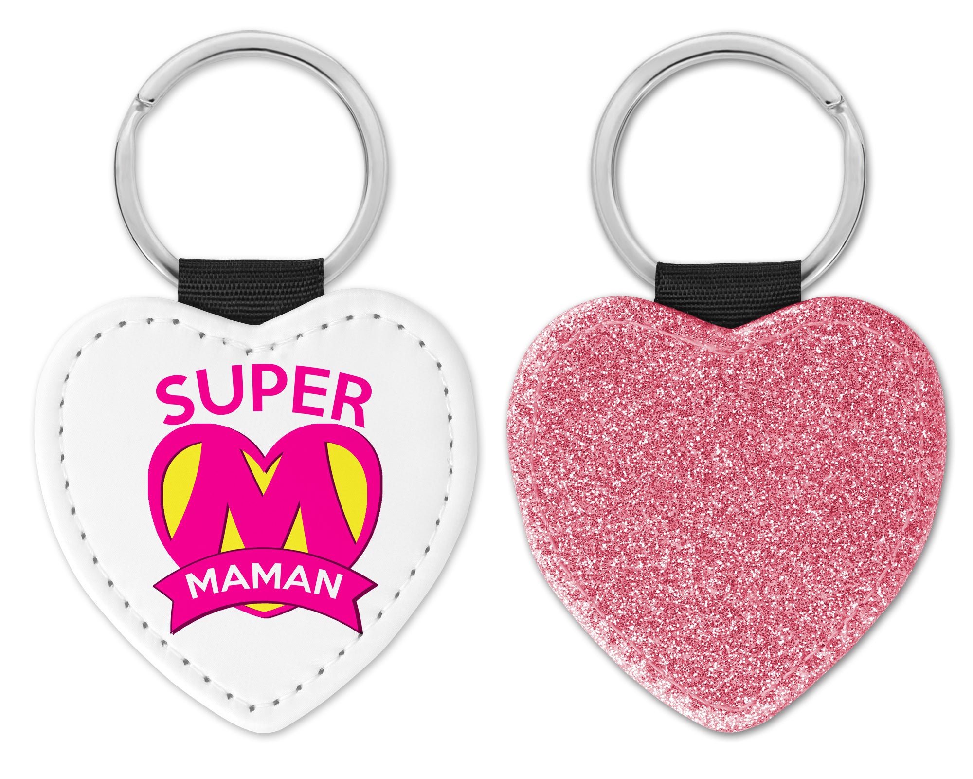 Porte clés simili cuir personnalisable Super maman