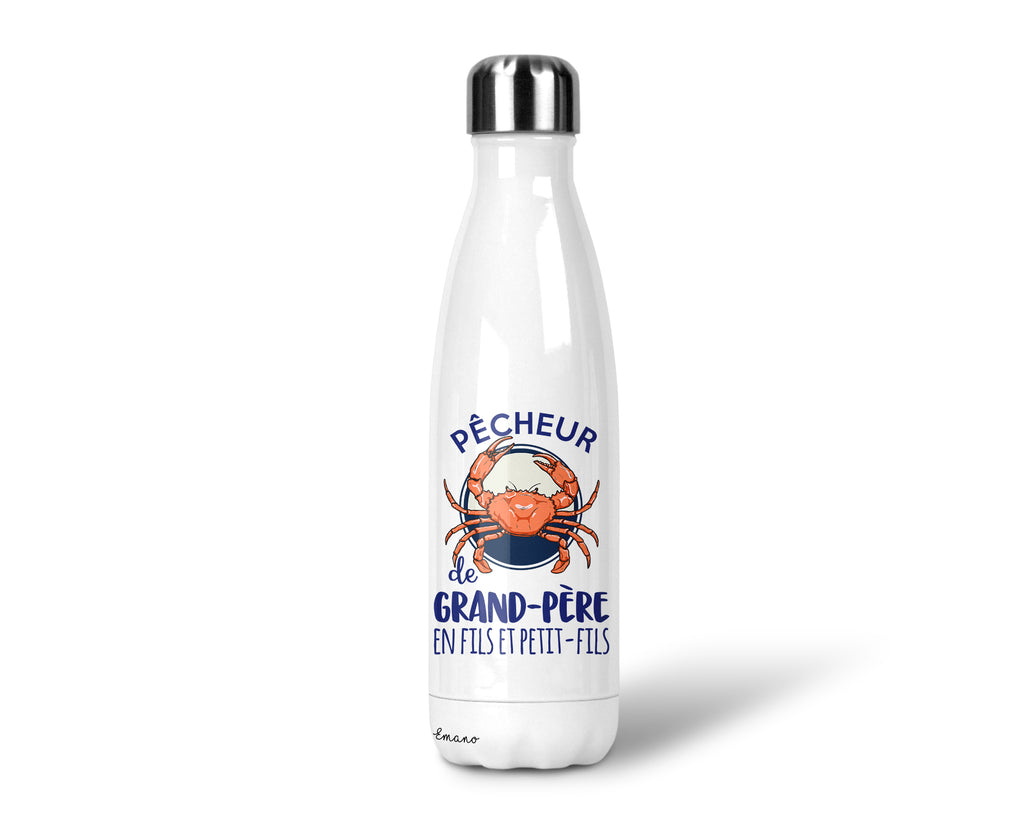 Gourde isotherme personnalisable- Grand-père pêcheur