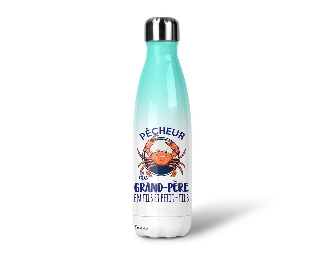 Gourde isotherme personnalisable- Grand-père pêcheur