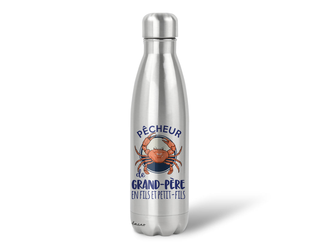 Gourde isotherme personnalisable- Grand-père pêcheur