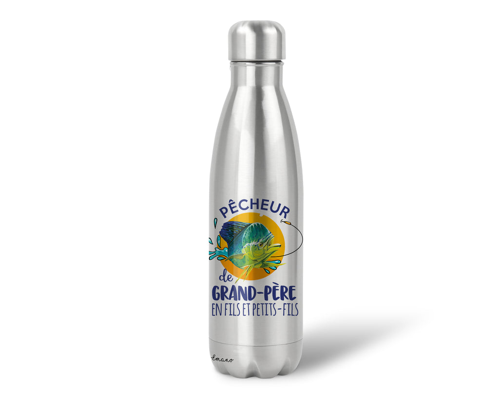 Gourde isotherme personnalisable- Grand-père pêcheur