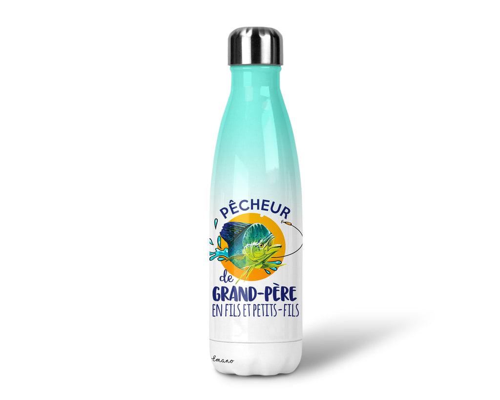 Gourde isotherme personnalisable- Grand-père pêcheur