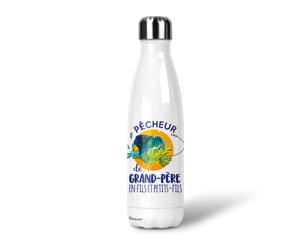 Gourde isotherme personnalisable- Grand-père pêcheur