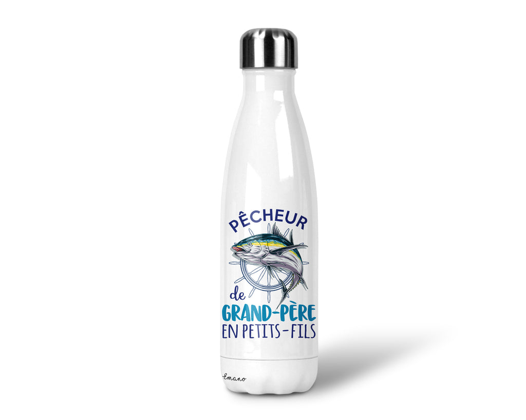 Gourde isotherme personnalisable- Grand-père pêcheur