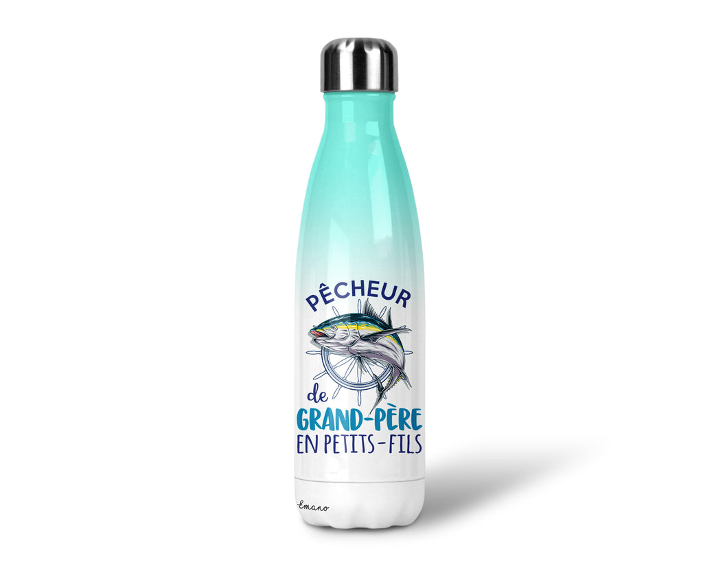 Gourde isotherme personnalisable- Grand-père pêcheur