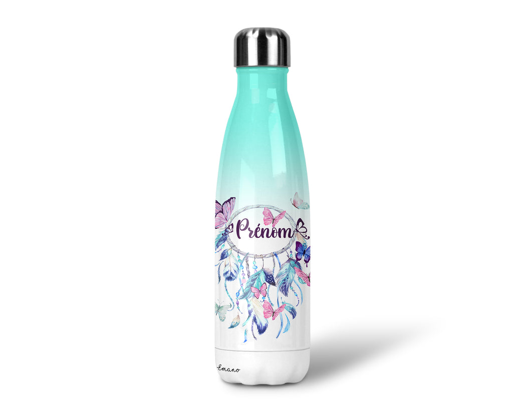 Gourde isotherme personnalisable- Papillon boho