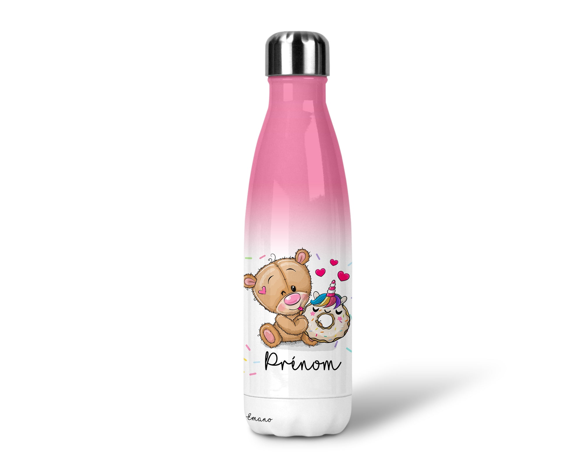 Gourde Isotherme Personnalisable 500ml - Double Paroi Inox, Maintien Chaud 12h/froid 24h, Prénom Gravé
