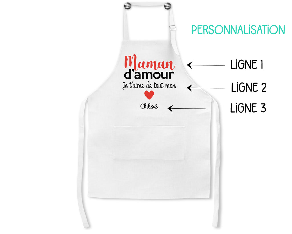 Tablier "Maman d'amour" personnalisable