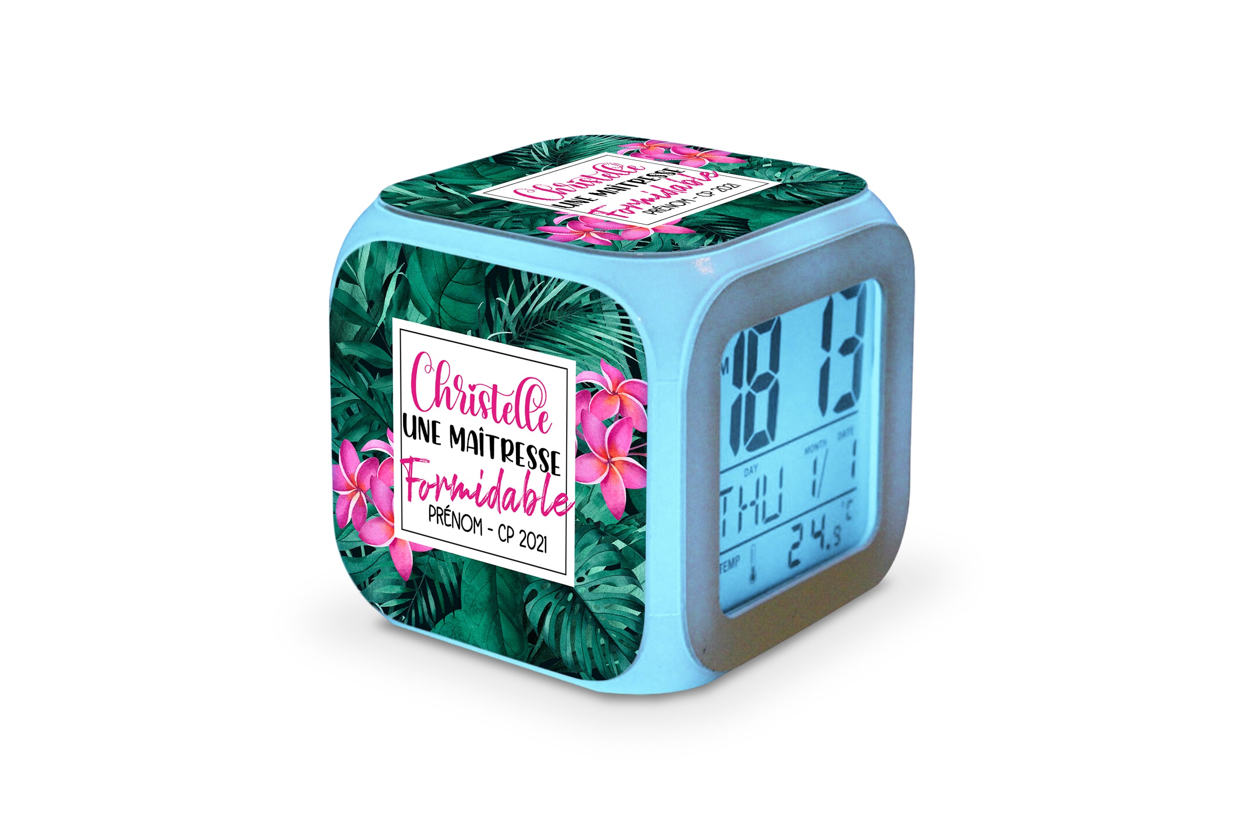 Réveil LED maîtresse personnalisée