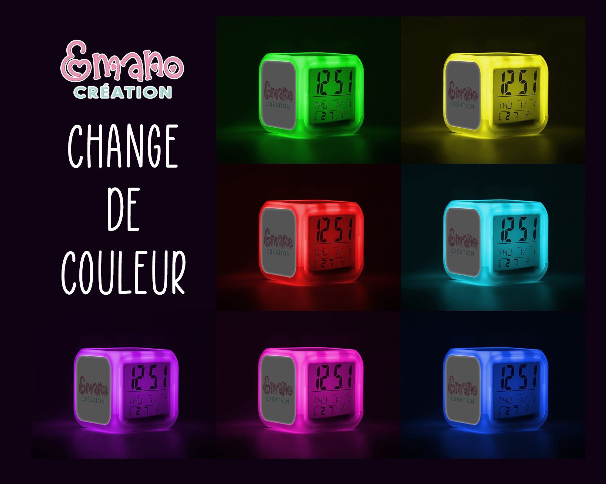 Réveil LED maîtresse personnalisée